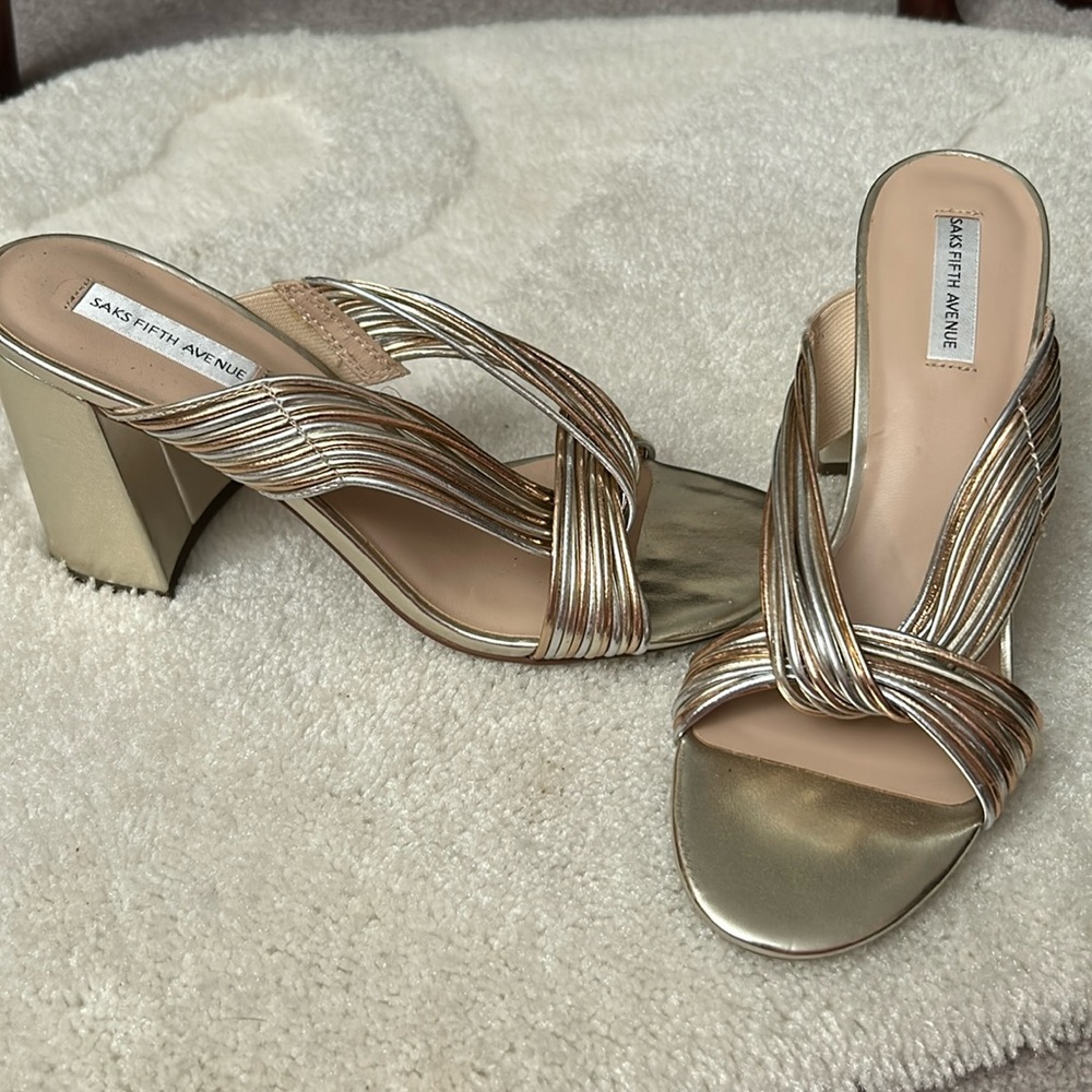 Gold and silver dressy sandals